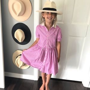 POLO Ralph Lauren pink white stripe dress size 8